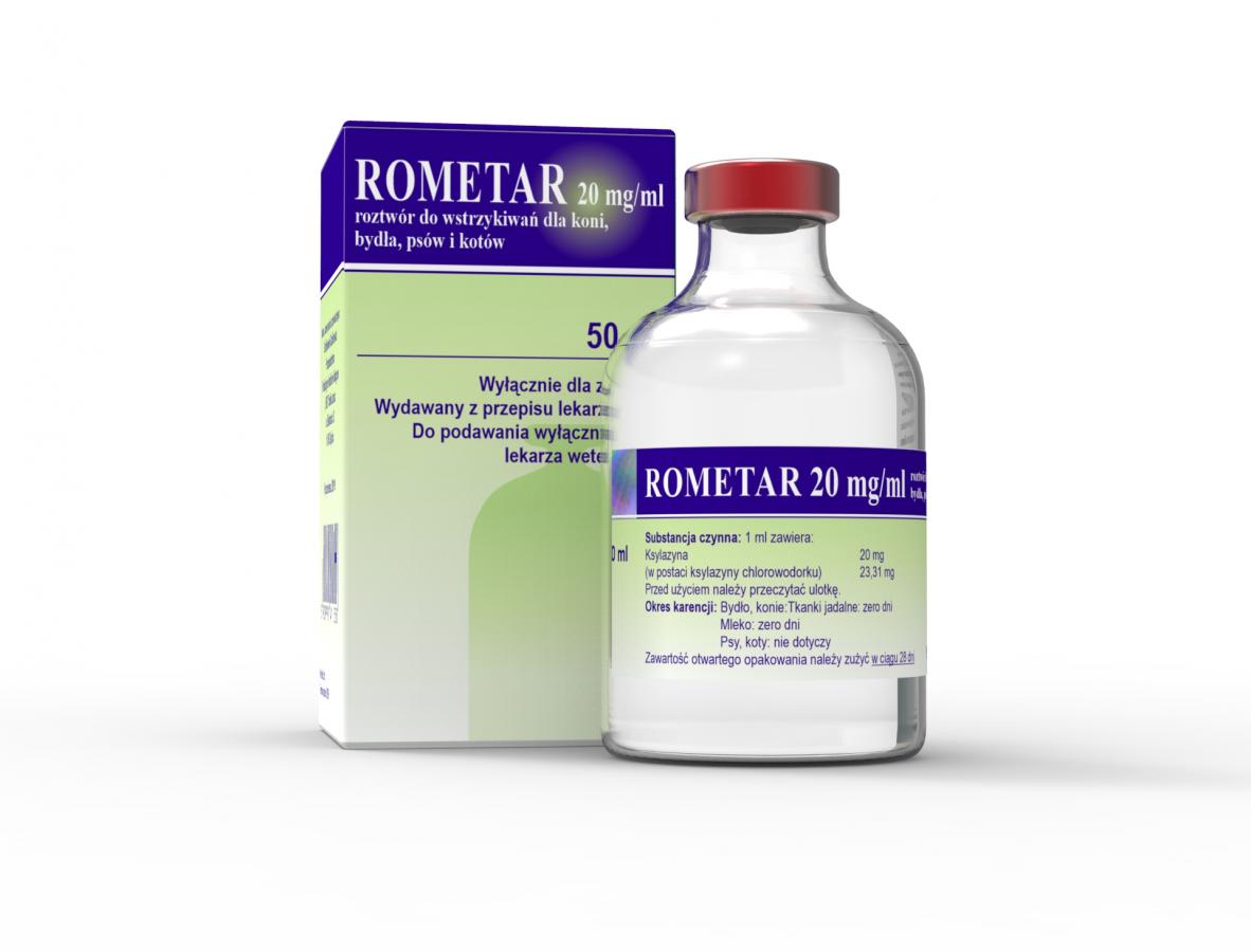 Rometar 20 mg/ml, roztwór do wstrzykiwań dla koni, bydła, psów i kotów.