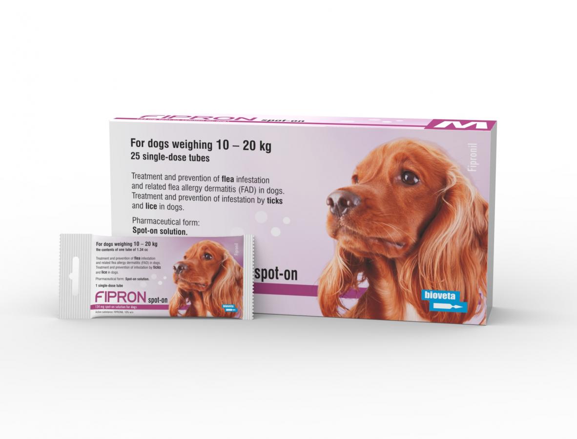 FIPRON 134 mg punktowo roztwór dla psów M
